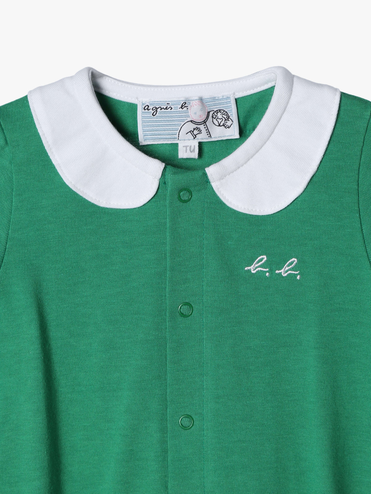 ENFANT ベビー ベビー トロンプルイユ コットン 長袖 2wayオール グリーン