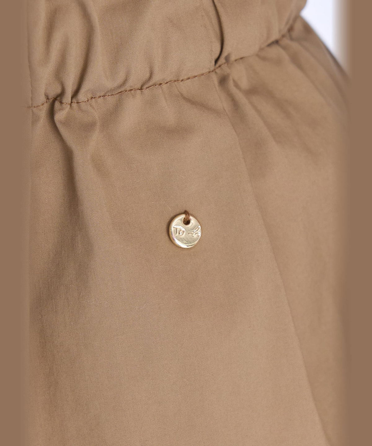 To b. by agnès b. ウエスト ギャザー フリル ロング スカート ベージュ