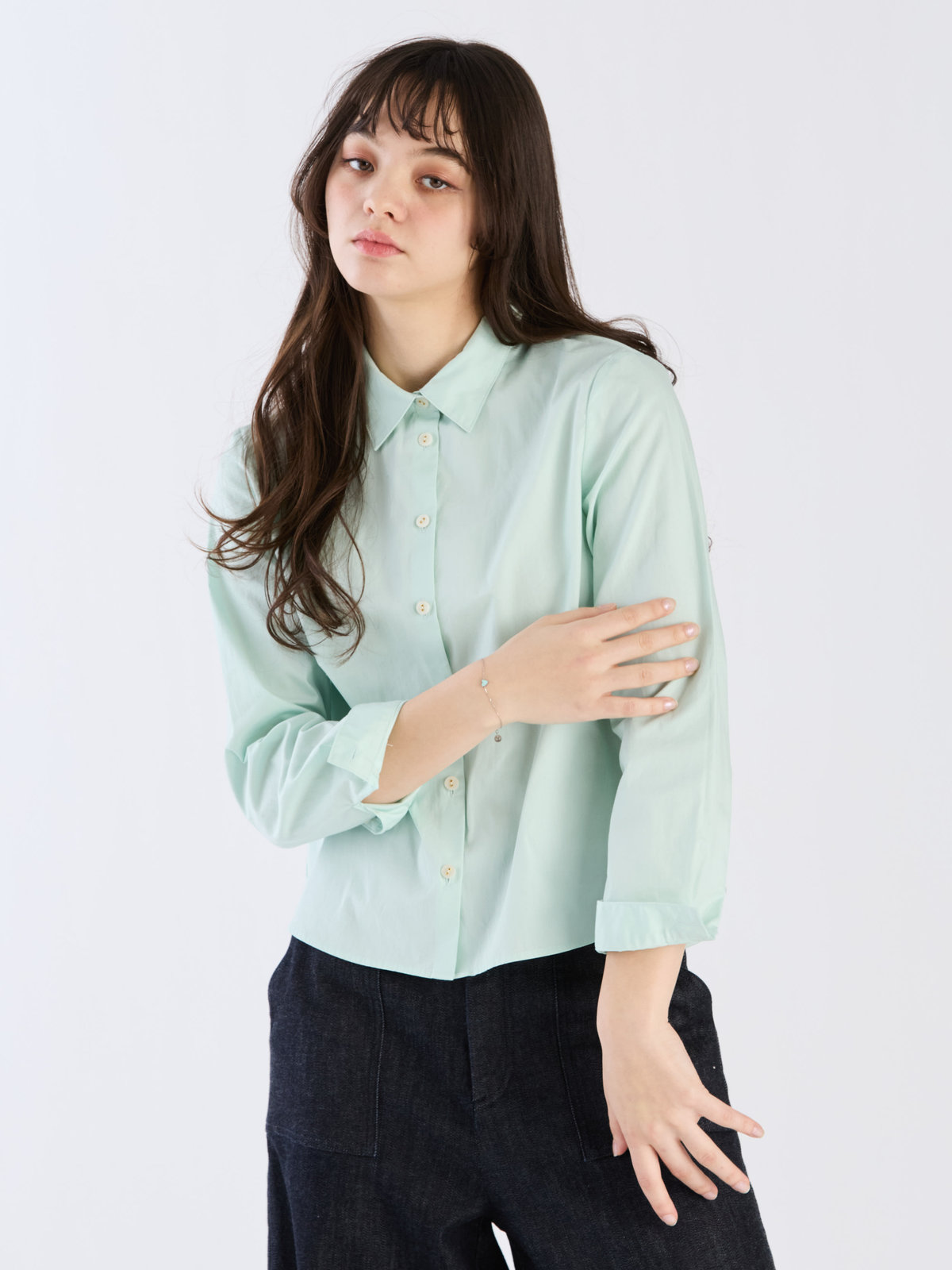 To b. by agnès b. 【Outlet】コットンブロードシャツ カーキ