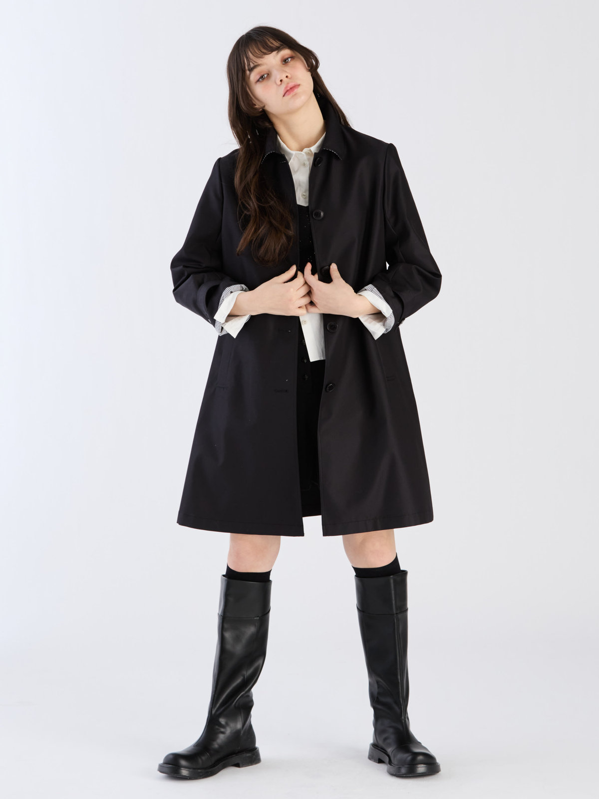 To b. by agnès b. 【Outlet】Aライン コート "Pimilico" ブラック
