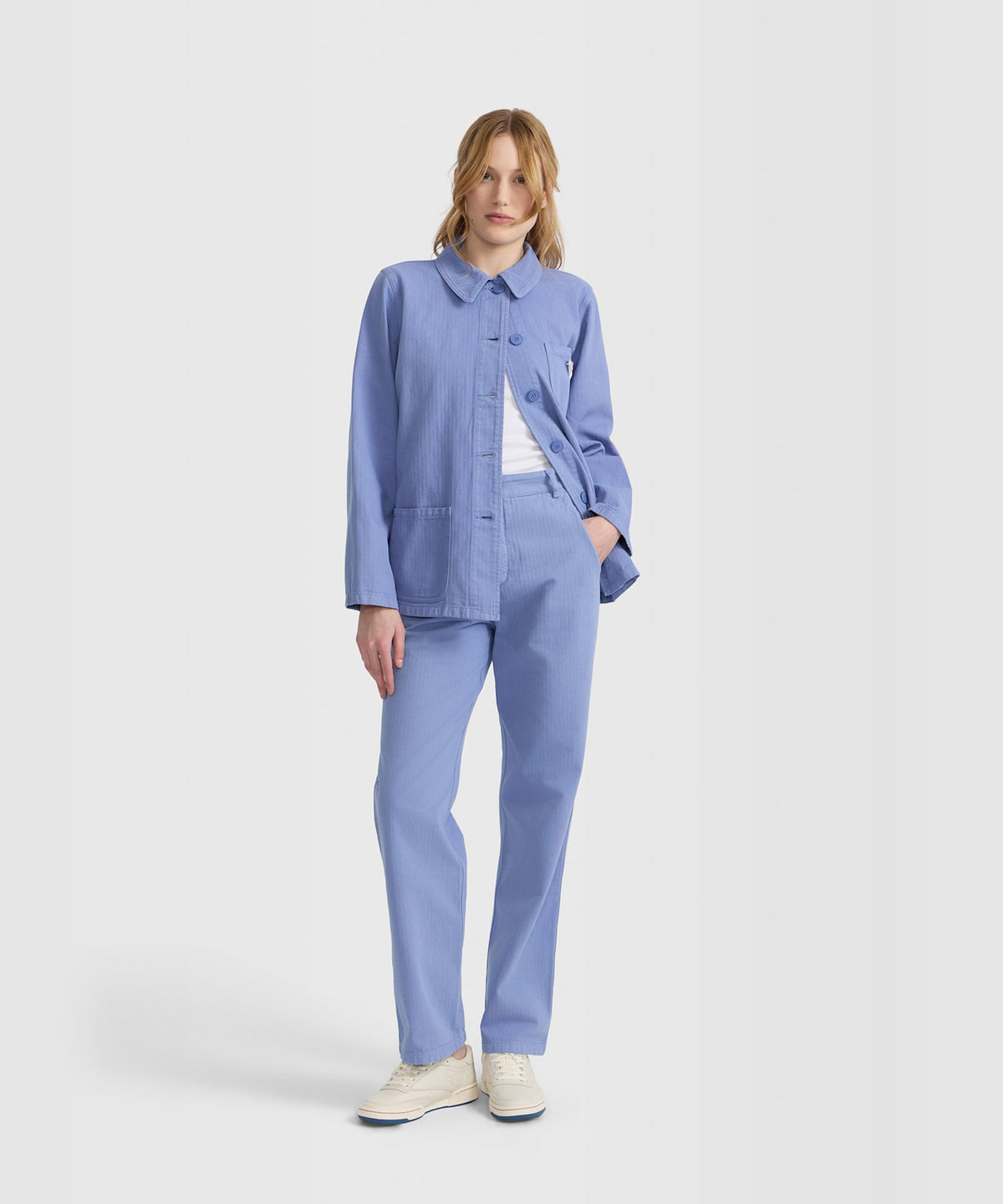 FEMME ウィメンズ コットン ワークジャケット "Sanshui" ブルー