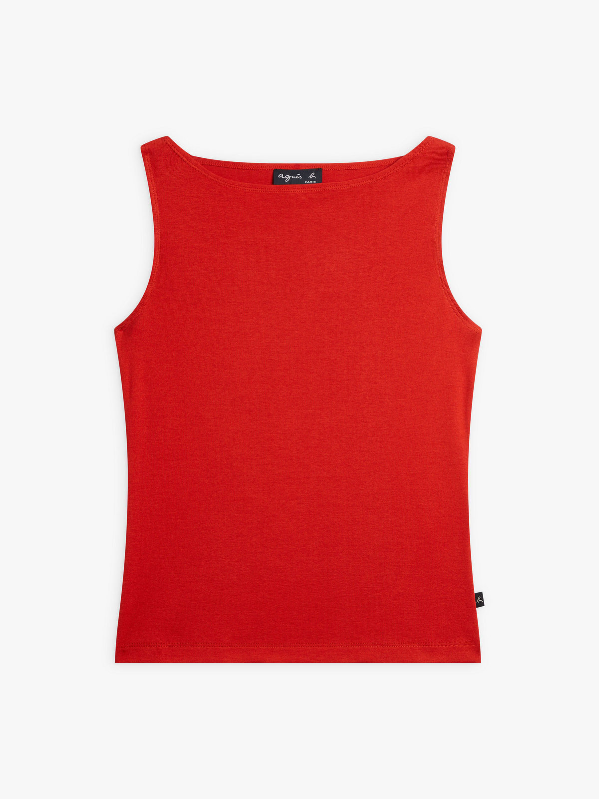 FEMME ウィメンズ 【Outlet】コットン ボートネック ノースリーブ Tシャツ "Leopard" レッド