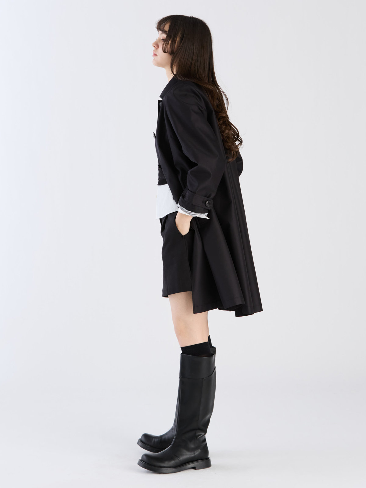 To b. by agnès b. 【Outlet】Aライン コート "Pimilico" ブラック