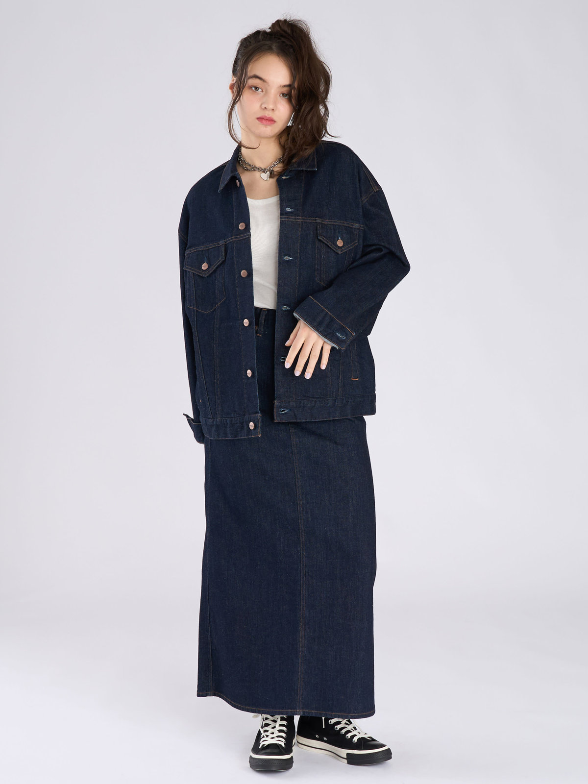 To b. by agnès b. To b. by agnes b. x RED CARD TOKYO デニムロングスカート ブルー