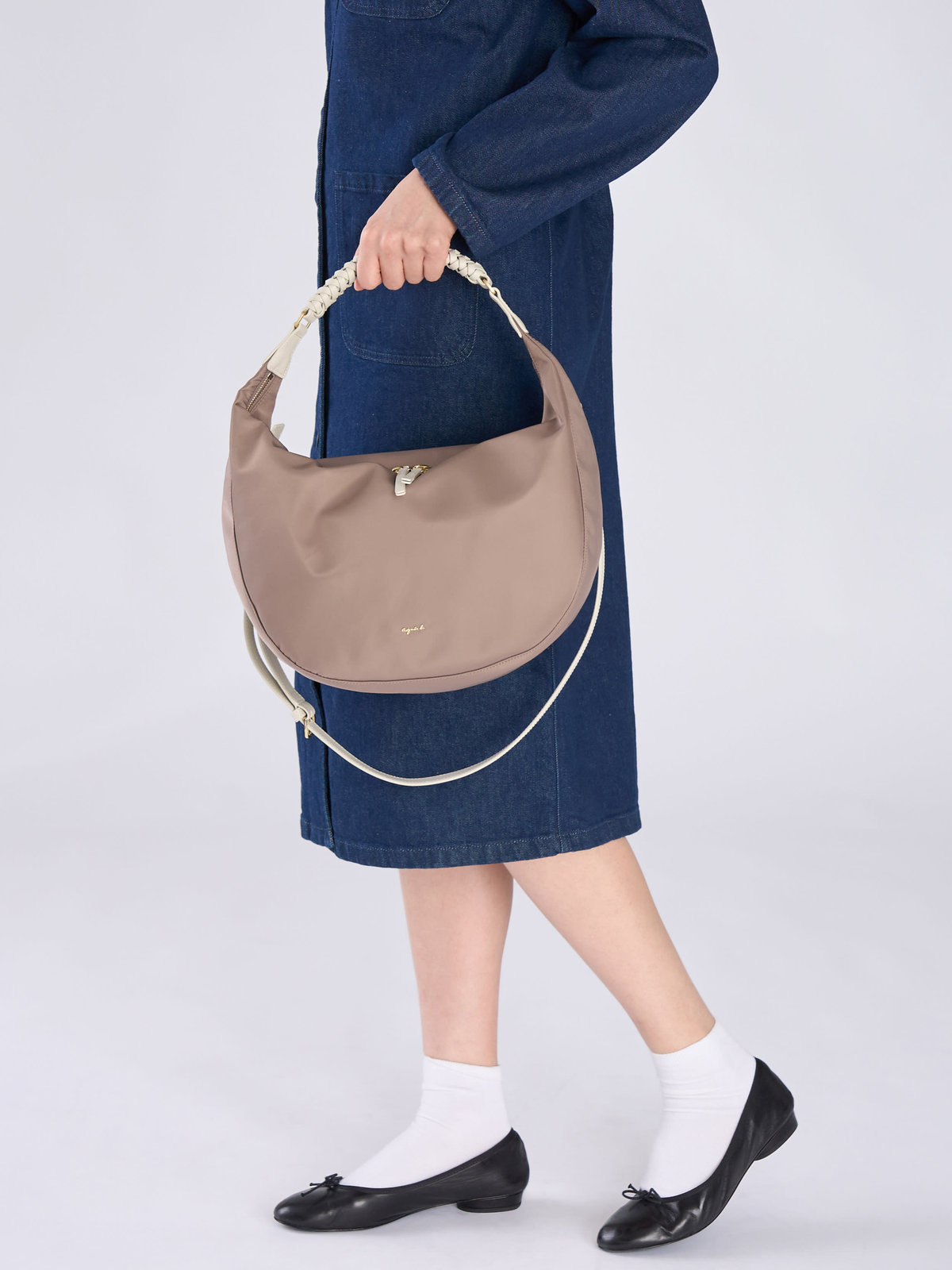 VOYAGE ウィメンズ バッグ＆ウォレット ナイロン 2way ラージ ショルダーバッグ "Tsuki" ZAS07-02 ベージュ