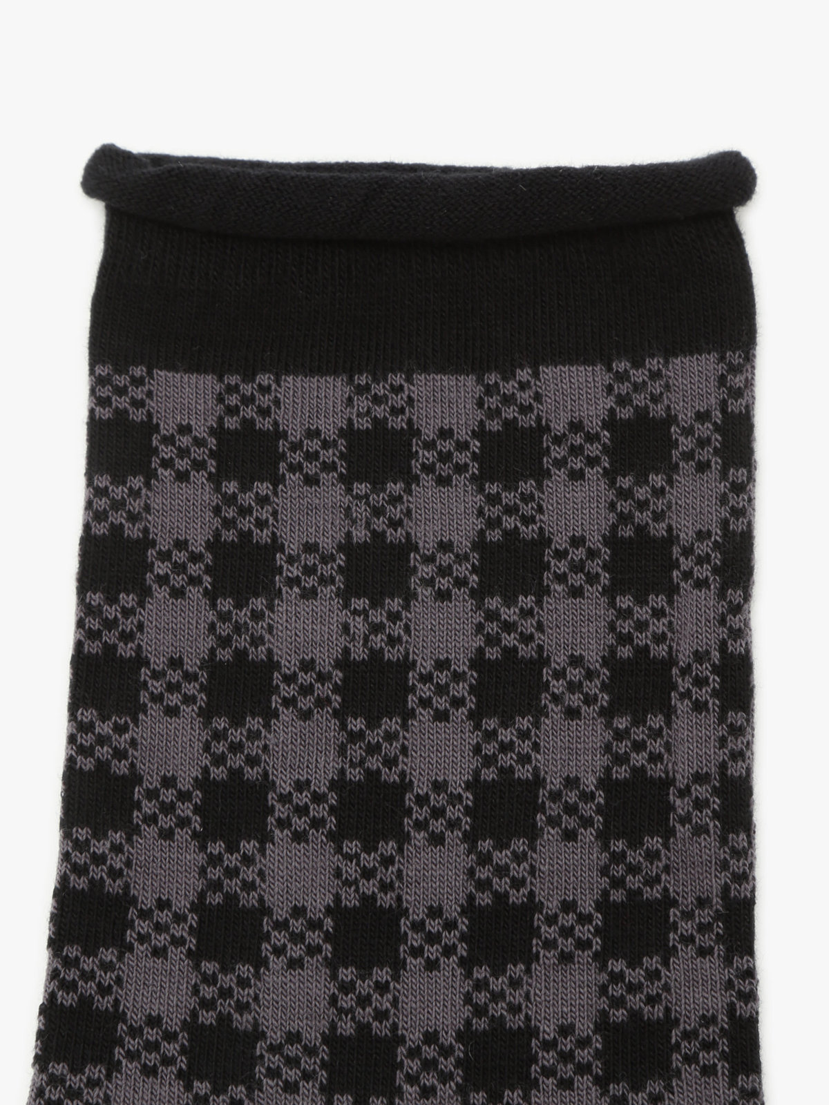 FEMME ウィメンズ チェック ソックス ”Jean-Paul” ブラック