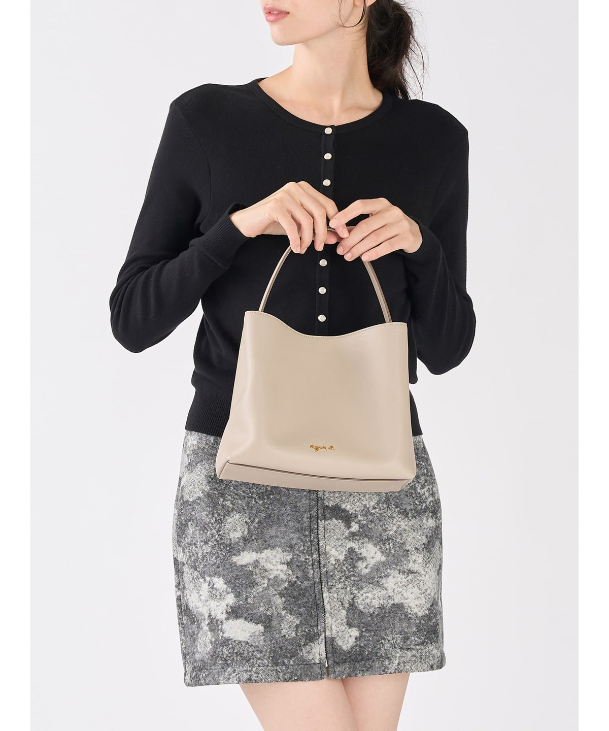 VOYAGE ウィメンズ バッグ＆ウォレット レザー 2way ミディアム トートバッグ "Christelle" ABS01-01 ベージュ