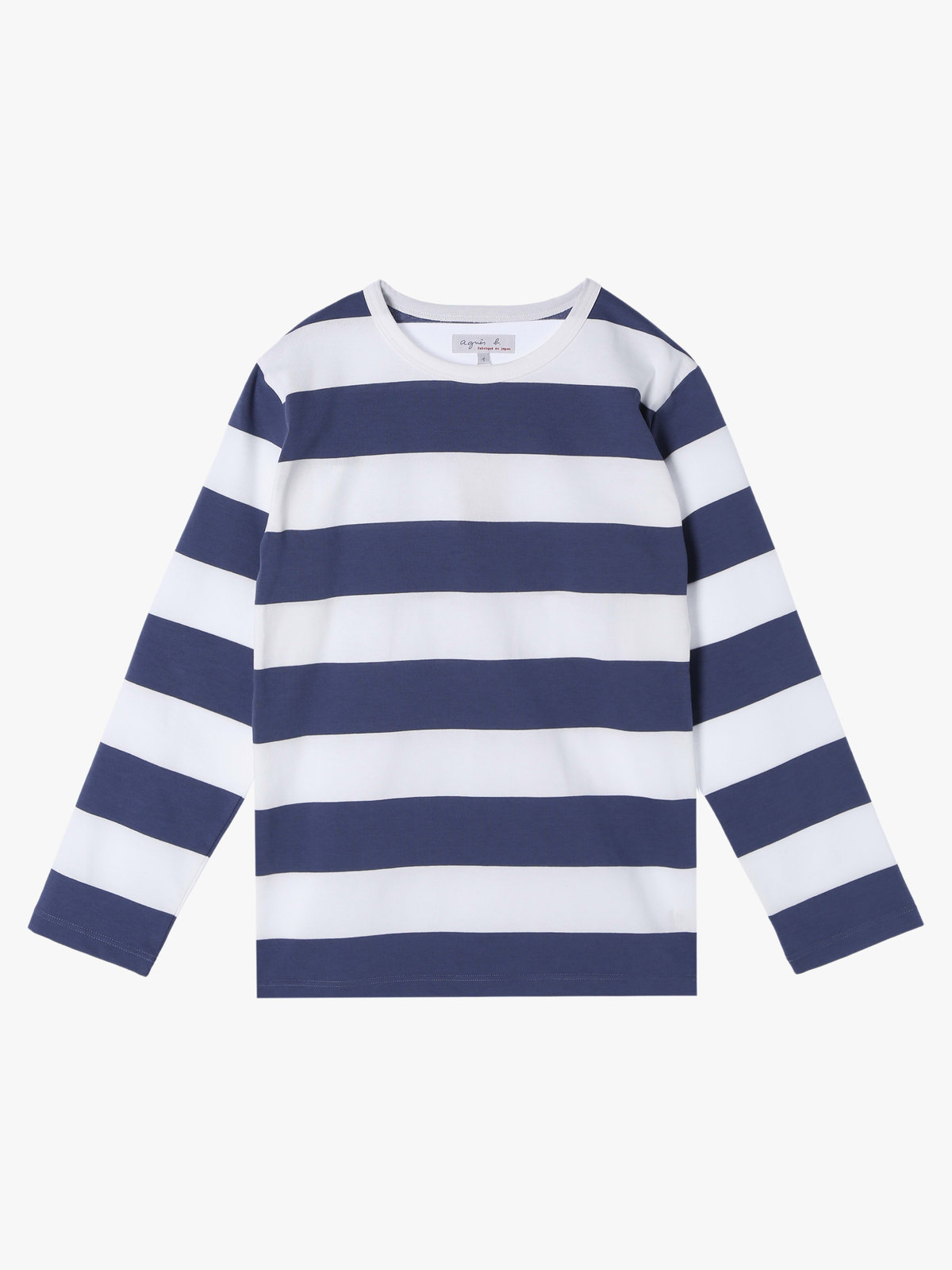 FEMME ウィメンズ 太ボーダー コットン 長袖Tシャツ "Cool" ホワイト系その他