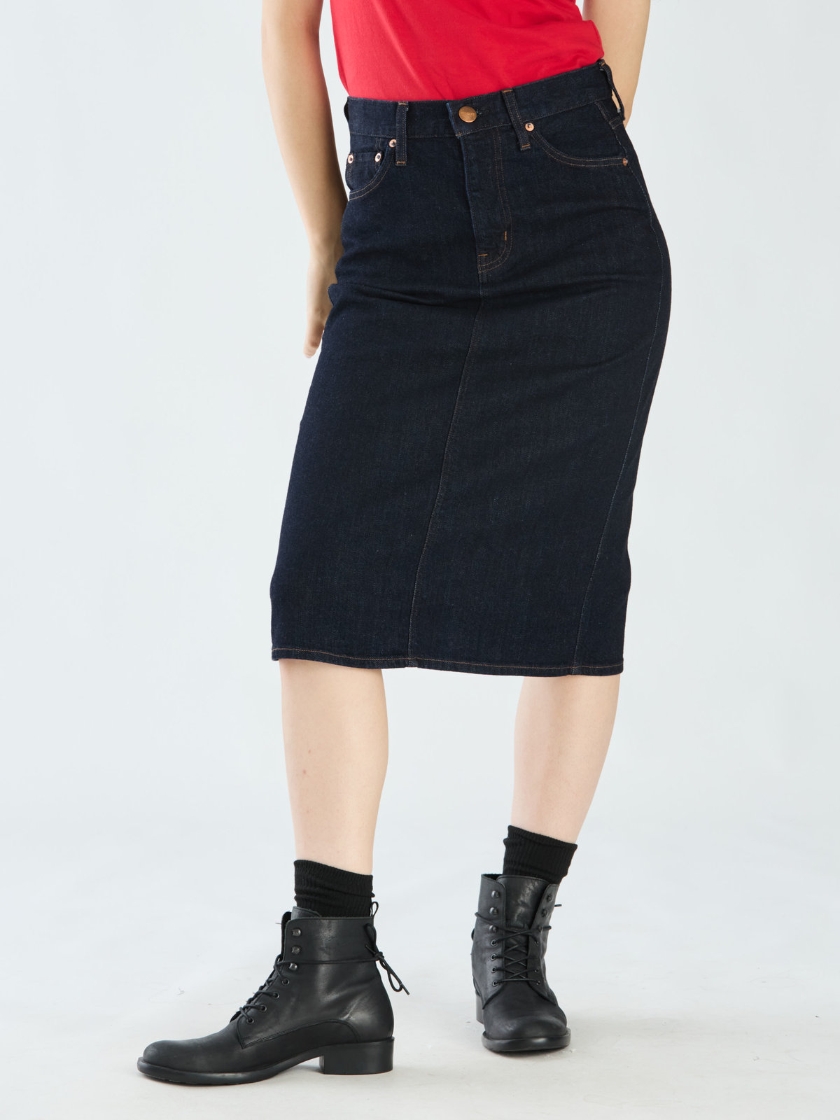 To b. by agnès b. To b. by agnes b. x RED CARD TOKYO デニムミディスカート ネイビー