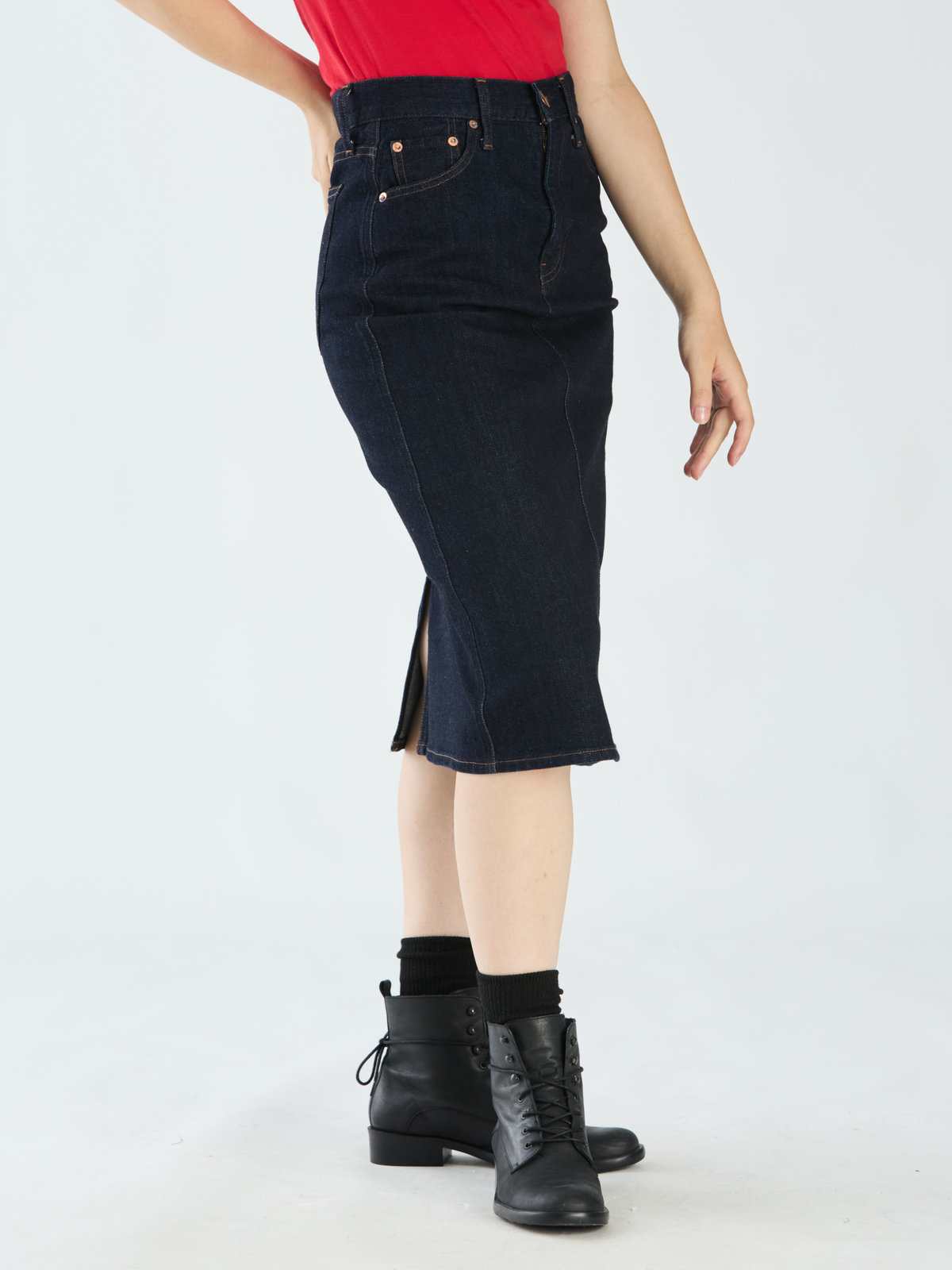 To b. by agnès b. To b. by agnes b. x RED CARD TOKYO デニムミディスカート ネイビー