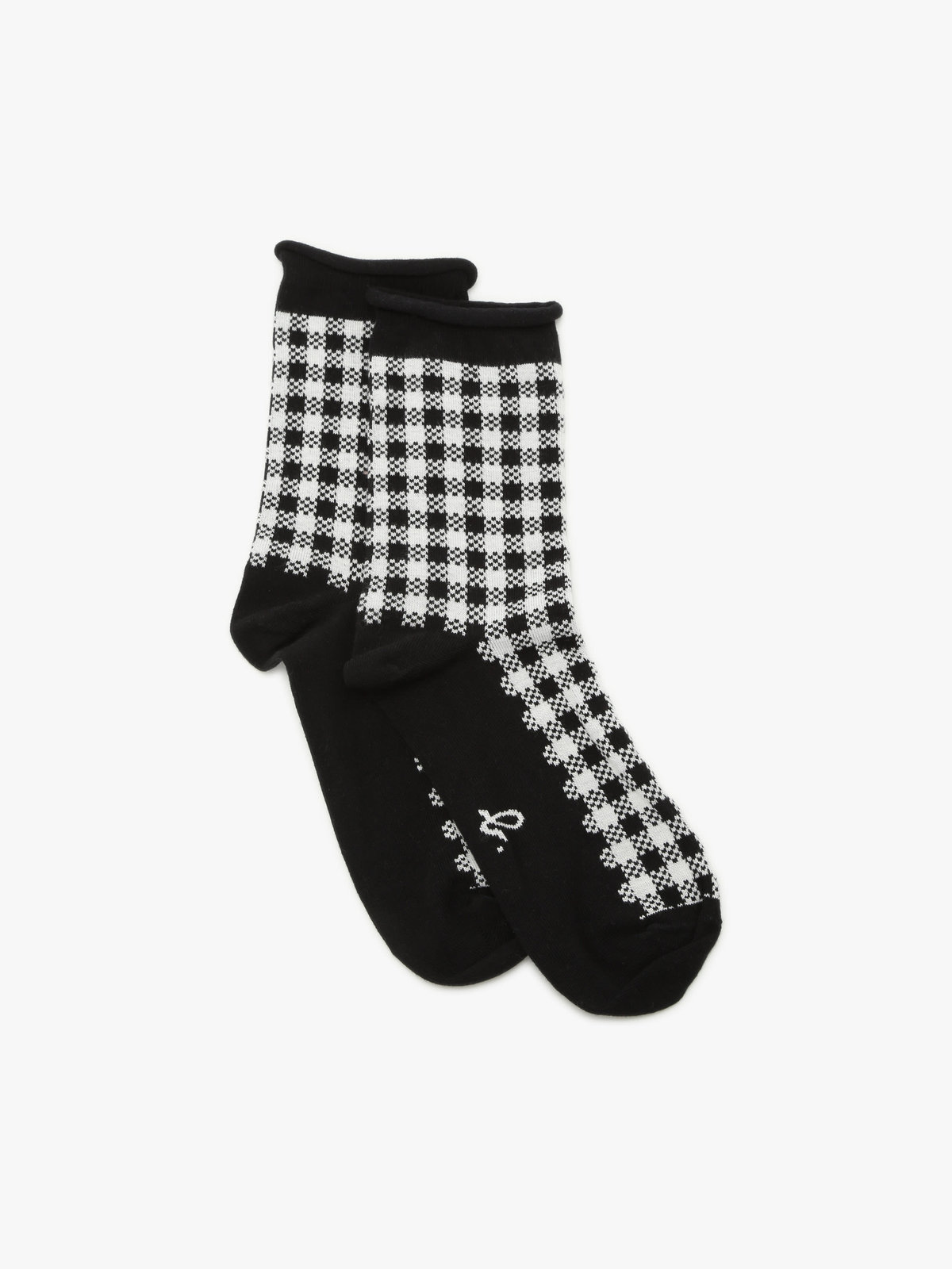 FEMME ウィメンズ チェック ソックス ”Jean-Paul” アイボリー