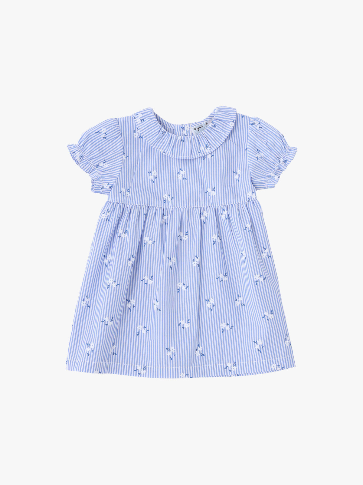 ENFANT ベビー ベビー フラワープリント ストライプ コットン 半袖ワンピース&ブルマ セット ネイビー