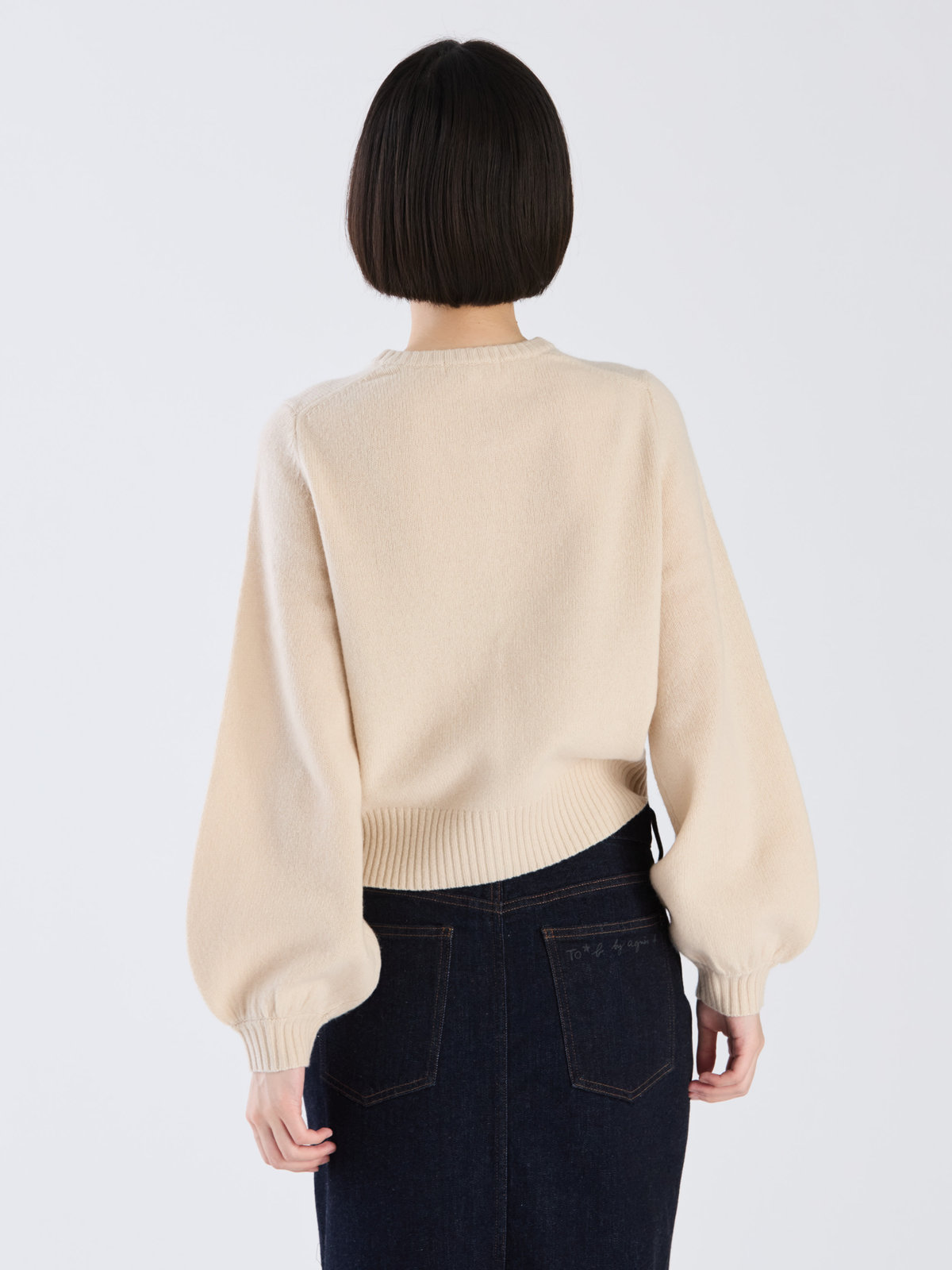 To b. by agnès b. 【Outlet】ウール ボリュームスリーブ ラブリー カーディガン ホワイト系その他