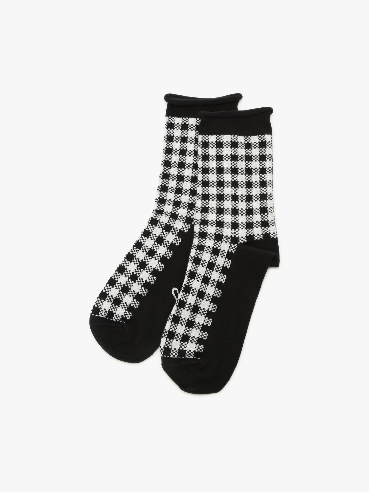 FEMME ウィメンズ チェック ソックス ”Jean-Paul” アイボリー