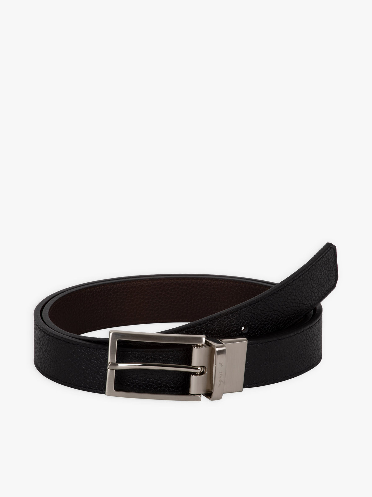 HOMME メンズ CU01 CEINTURE リバーシブルレザーベルト ブラック