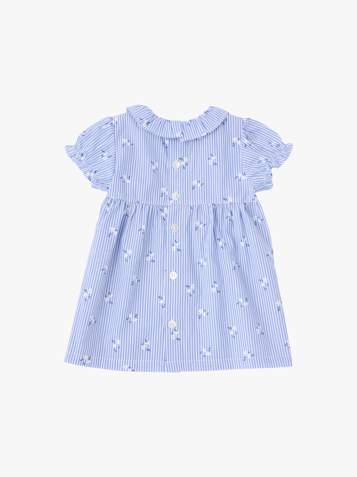 ENFANT ベビー ベビー フラワープリント ストライプ コットン 半袖ワンピース&ブルマ セット ネイビー