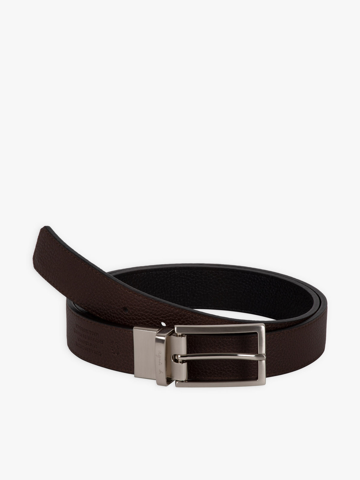 HOMME メンズ CU01 CEINTURE リバーシブルレザーベルト ブラック