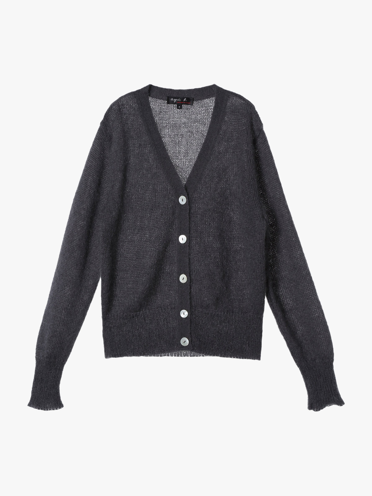 FEMME ウィメンズ 【Outlet】モヘヤ 長袖 Vネック カーディガン "Mae" グレー