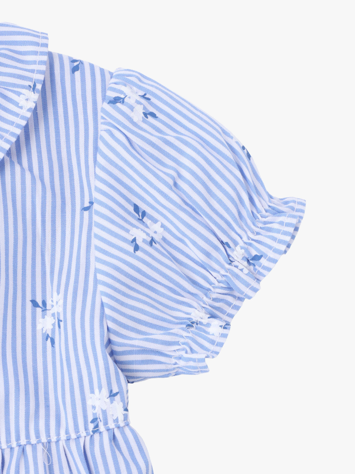 ENFANT ベビー ベビー フラワープリント ストライプ コットン 半袖ワンピース&ブルマ セット ネイビー