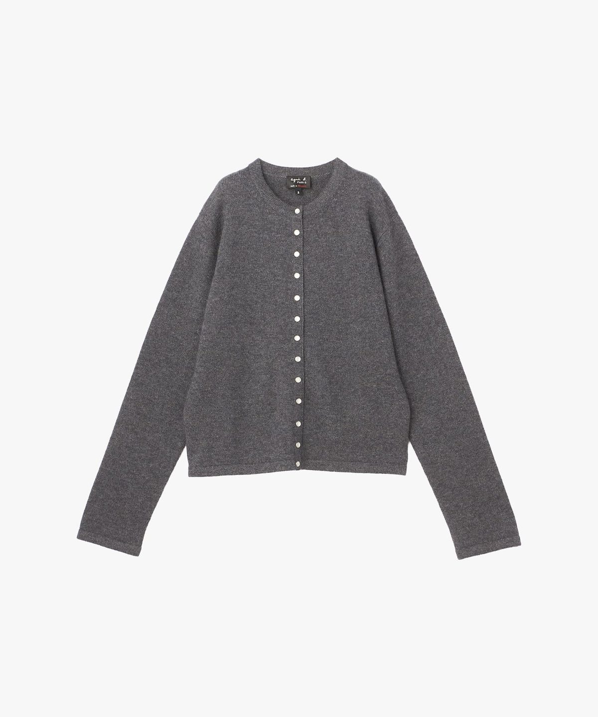 FEMME ウィメンズ カシミヤ 長袖 カーディガンプレッション "Le Petit" グレー