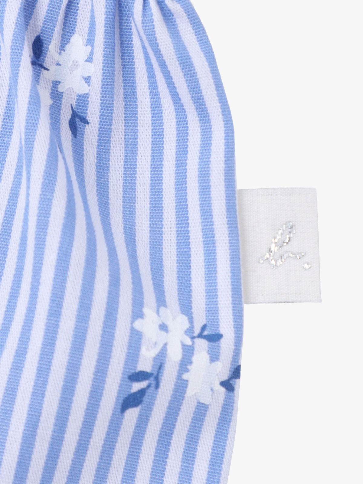 ENFANT ベビー ベビー フラワープリント ストライプ コットン 半袖ワンピース&ブルマ セット ネイビー