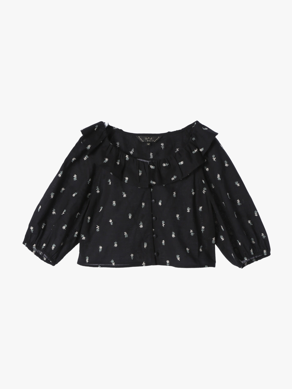 To b. by agnès b. 【Outlet】フラワーエンブロイダリーブラウス ブラック