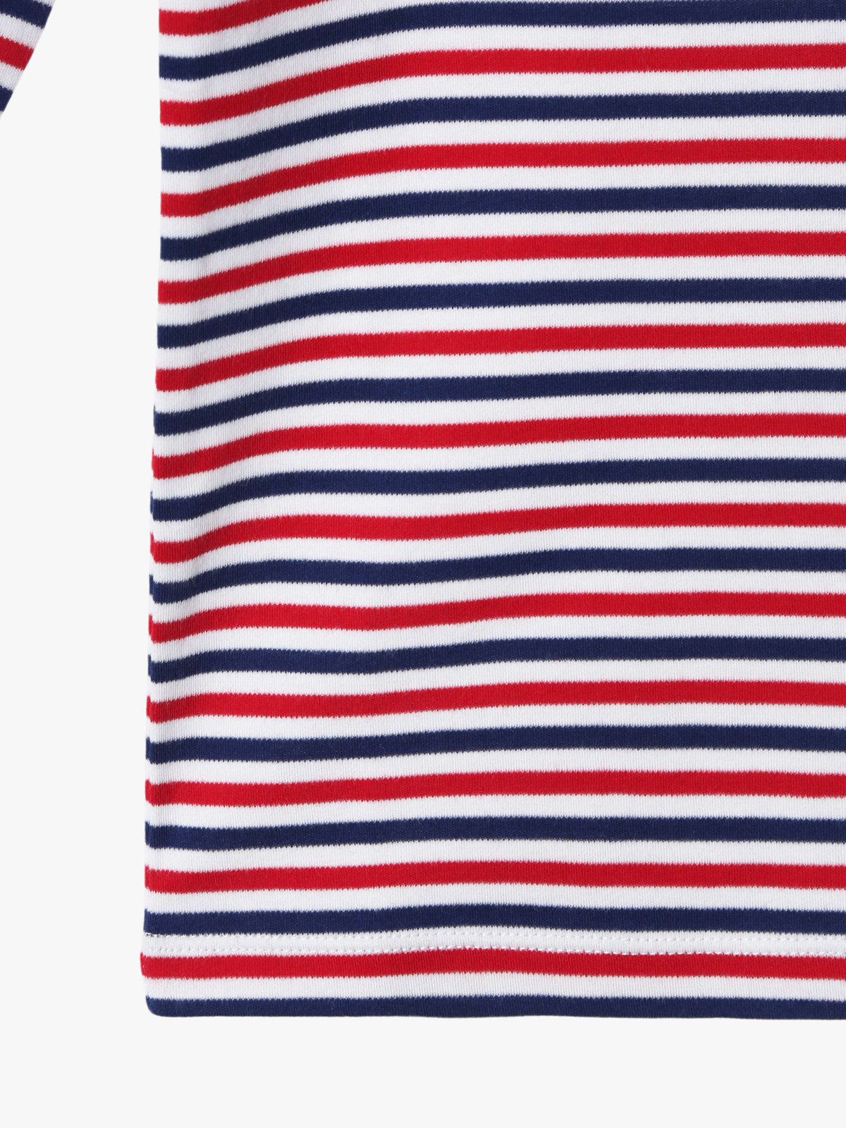 ENFANT ユニセックス キッズ "b."ロゴ 刺繍 トリコロールボーダー コットン 長袖 Tシャツ ネイビー