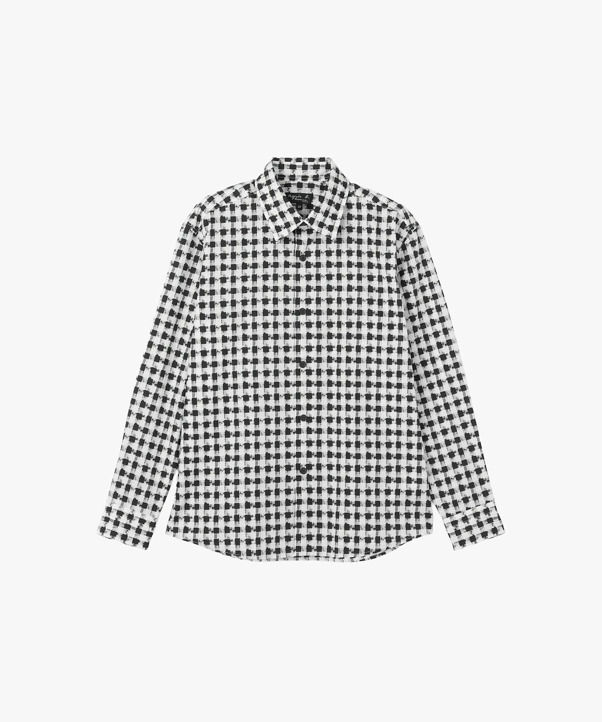HOMME メンズ メンズ チェックプリント コットン 長袖 シャツ "Andy" ブラック