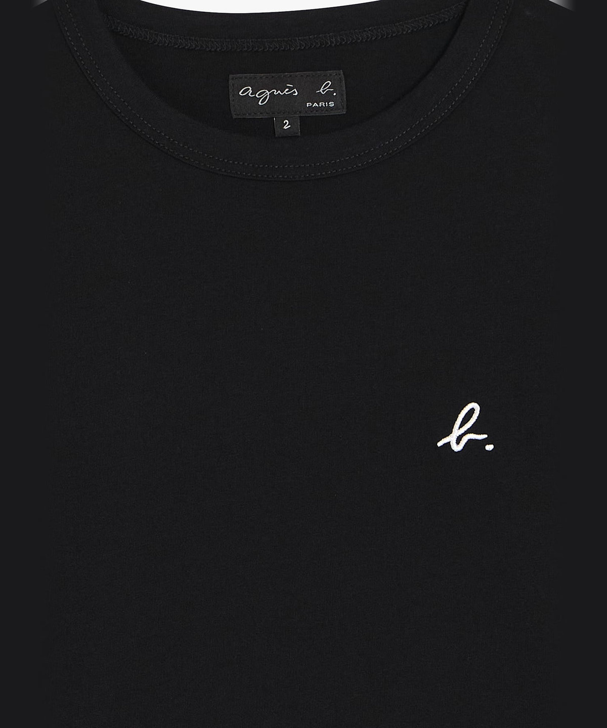 FEMME ウィメンズ "b" ロゴ 刺繍 コットン 半袖 Tシャツ "b. style" ブラック