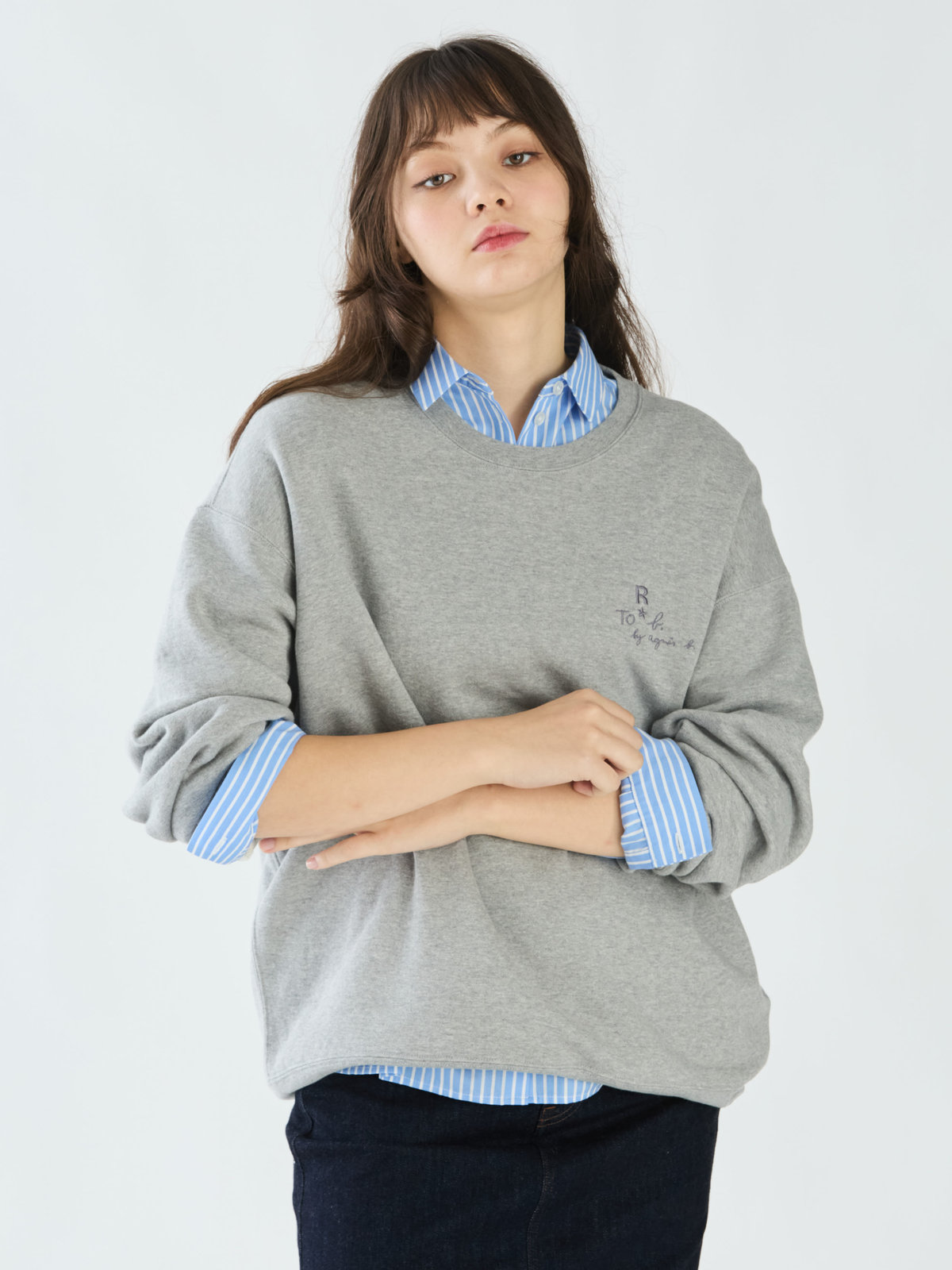 To b. by agnès b. 【Outlet】To b. by agnes b. x RED CARD TOKYO オーバーサイズスウェット グレー