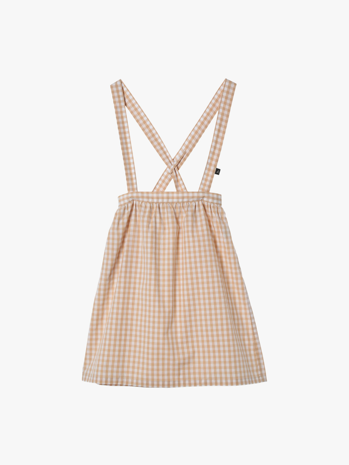 ENFANT ガールズ キッズ ギンガムチェック コットン ミディアム スカート "Bretelles" ブラウン系その他