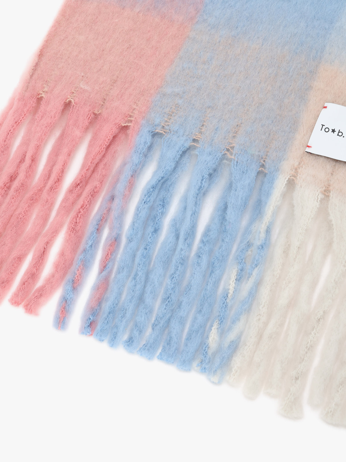 To b. by agnès b. ブロックチェック マフラー ピンク