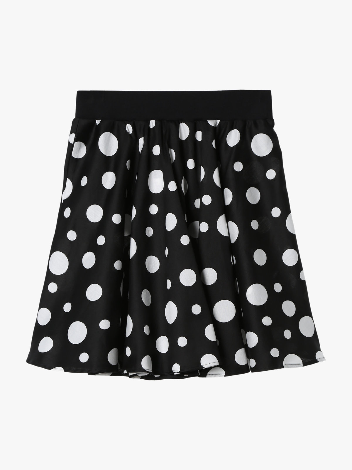 ENFANT ガールズ キッズ ドット コットン フレア スカート ブラック