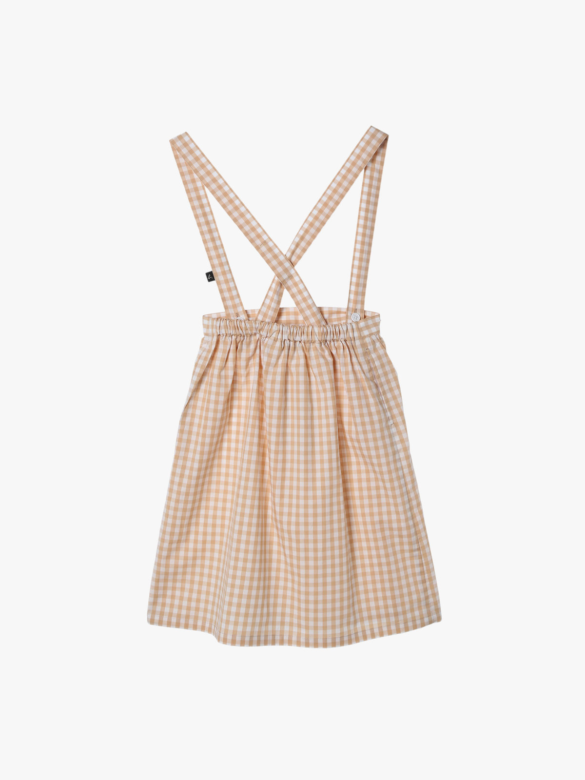 ENFANT ガールズ キッズ ギンガムチェック コットン ミディアム スカート "Bretelles" ブラウン系その他