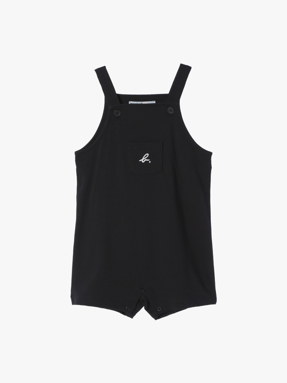 ENFANT ベビー ベビー "b."ロゴ刺繍 コットン サロペット ブラック