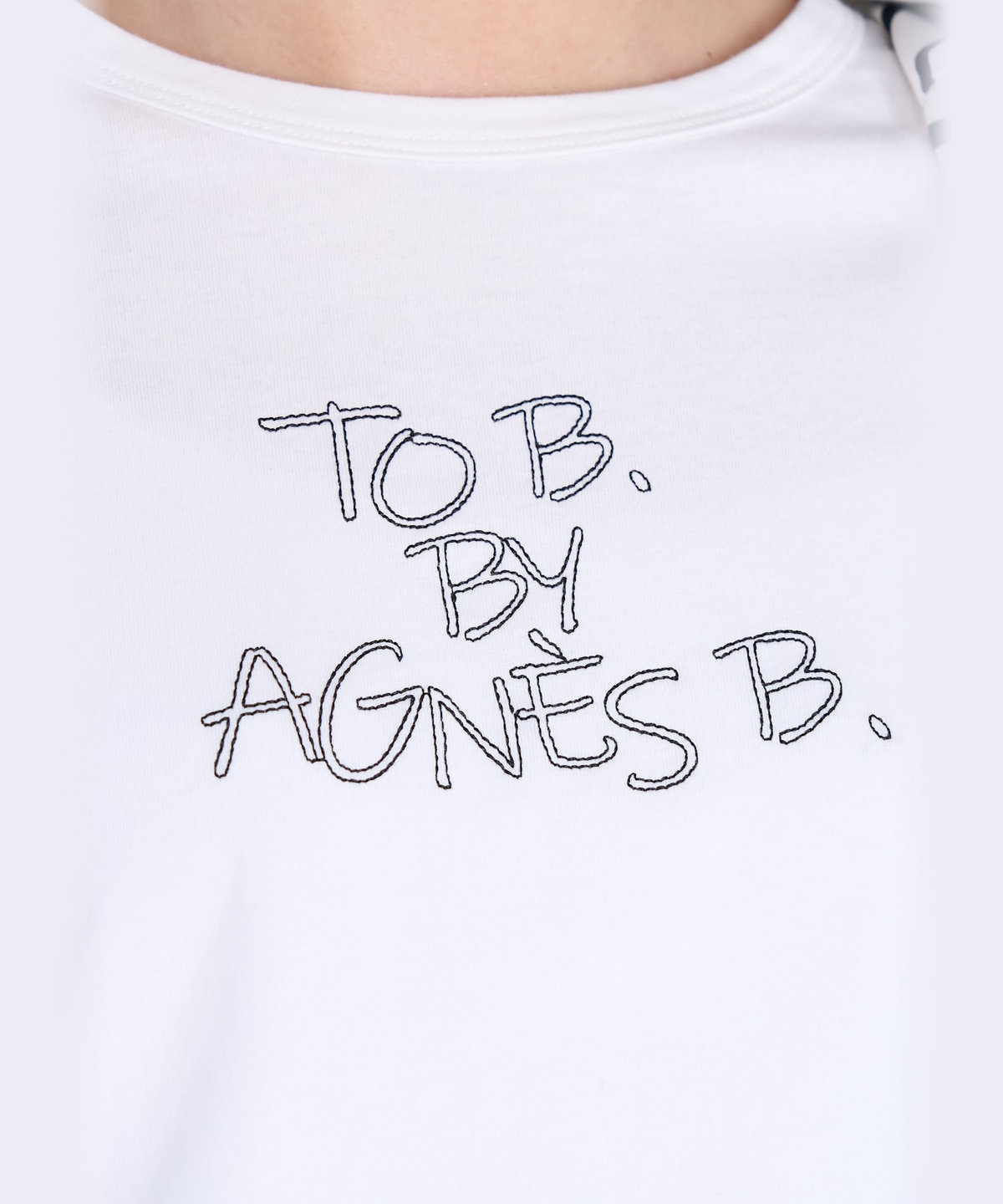 To b. by agnès b. ロゴ 刺繍 コットン 半袖 Tシャツ ホワイト