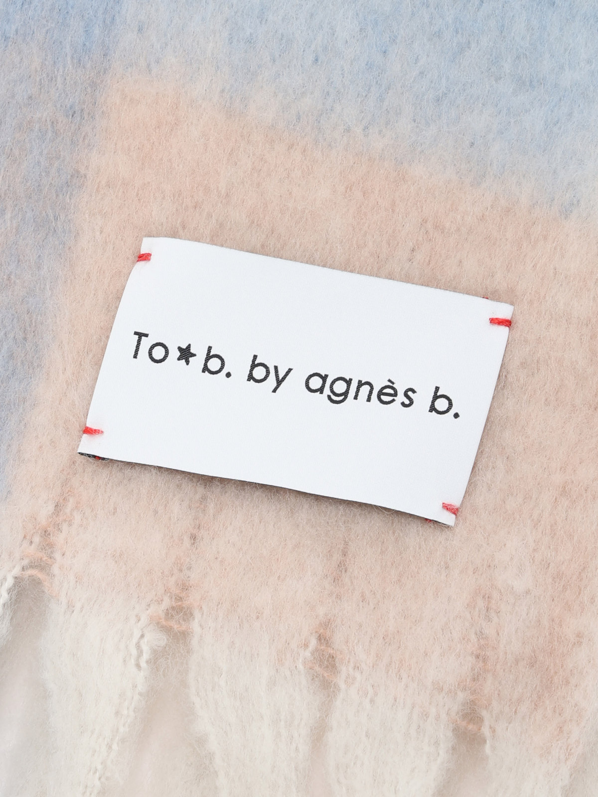 To b. by agnès b. ブロックチェック マフラー ピンク