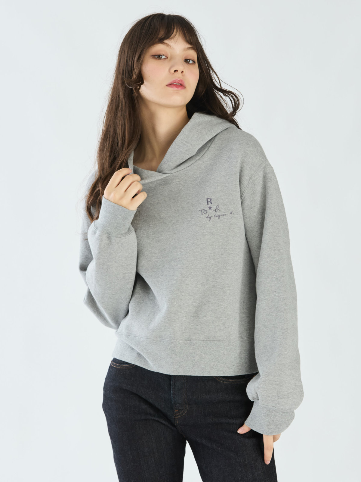 To b. by agnès b. 【Outlet】To b. by agnes b. x RED CARD TOKYO クロップドフーディスウェット グレー