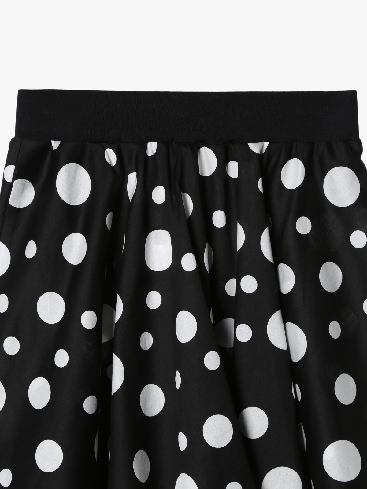 ENFANT ガールズ キッズ ドット コットン フレア スカート ブラック