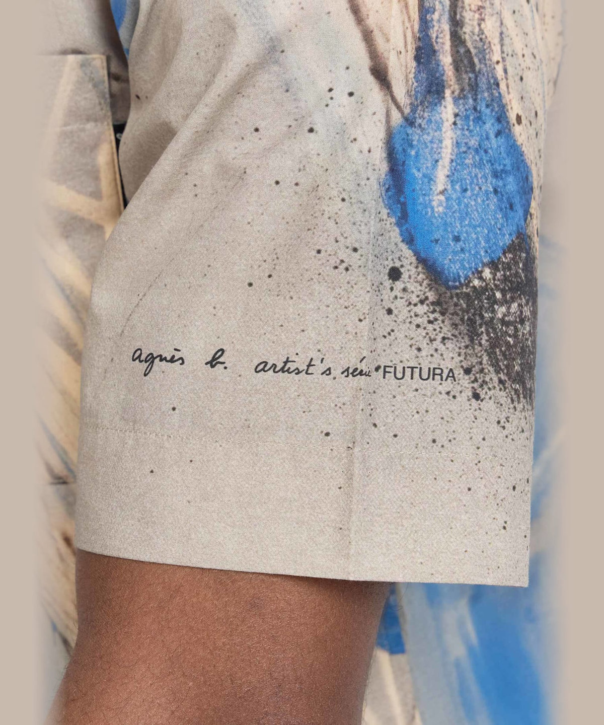 HOMME メンズ メンズ プリント コットン 開襟 半袖 アーティスト シャツ "Futura" マルチ