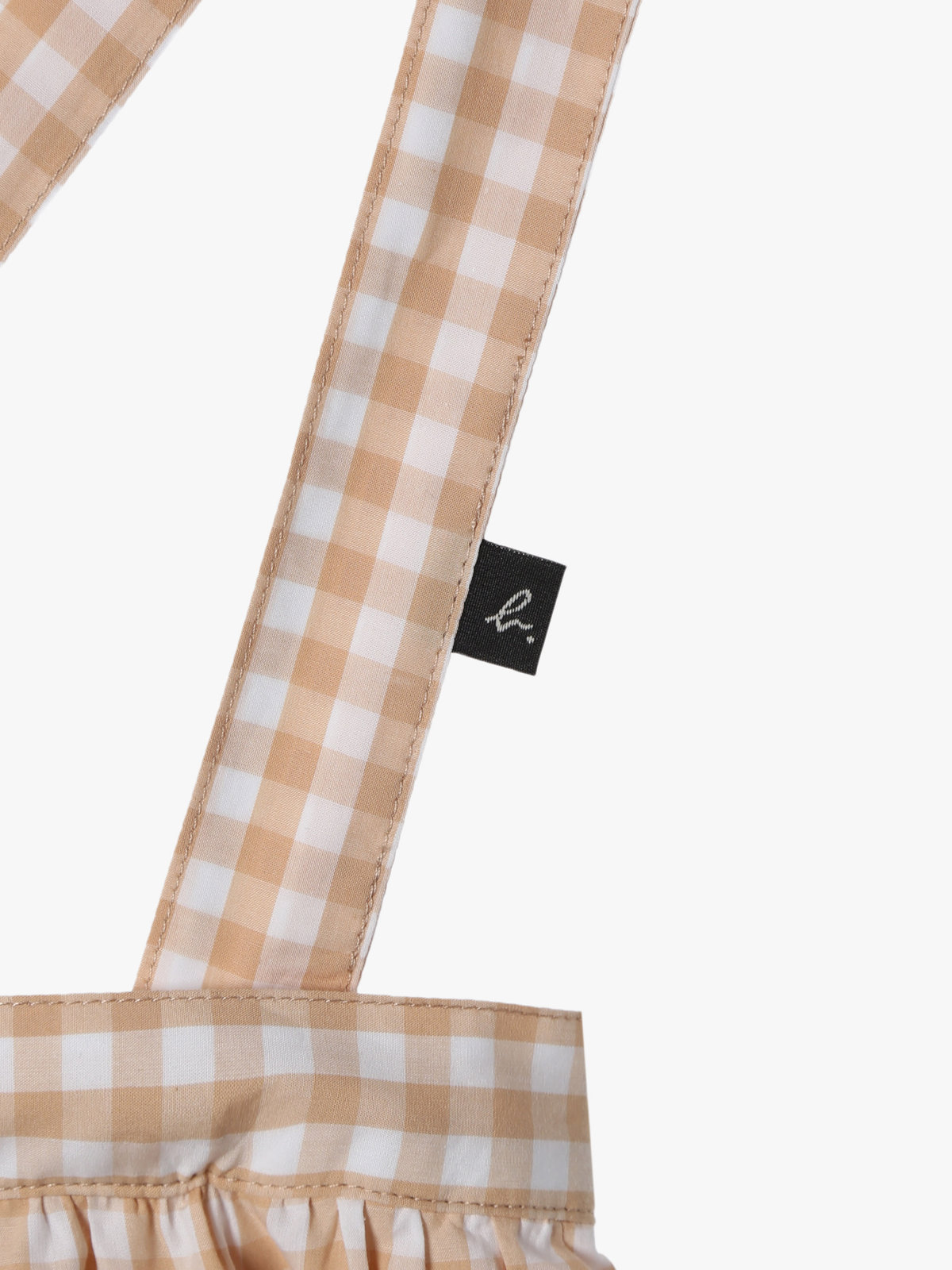 ENFANT ガールズ キッズ ギンガムチェック コットン ミディアム スカート "Bretelles" ブラウン系その他