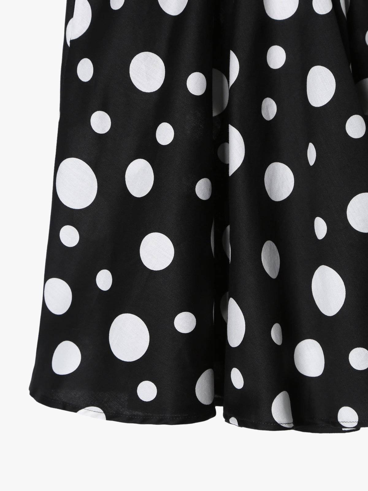 ENFANT ガールズ キッズ ドット コットン フレア スカート ブラック