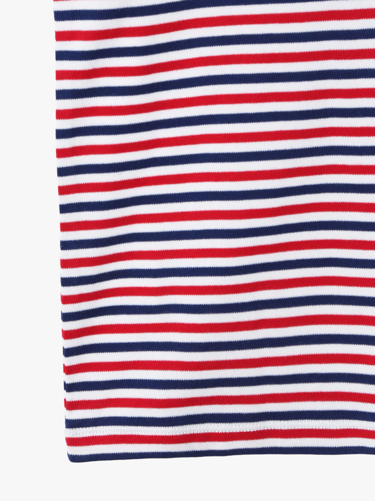 ENFANT ユニセックス キッズ "b."ロゴ 刺繍 トリコロールボーダー コットン 半袖 Tシャツ ネイビー