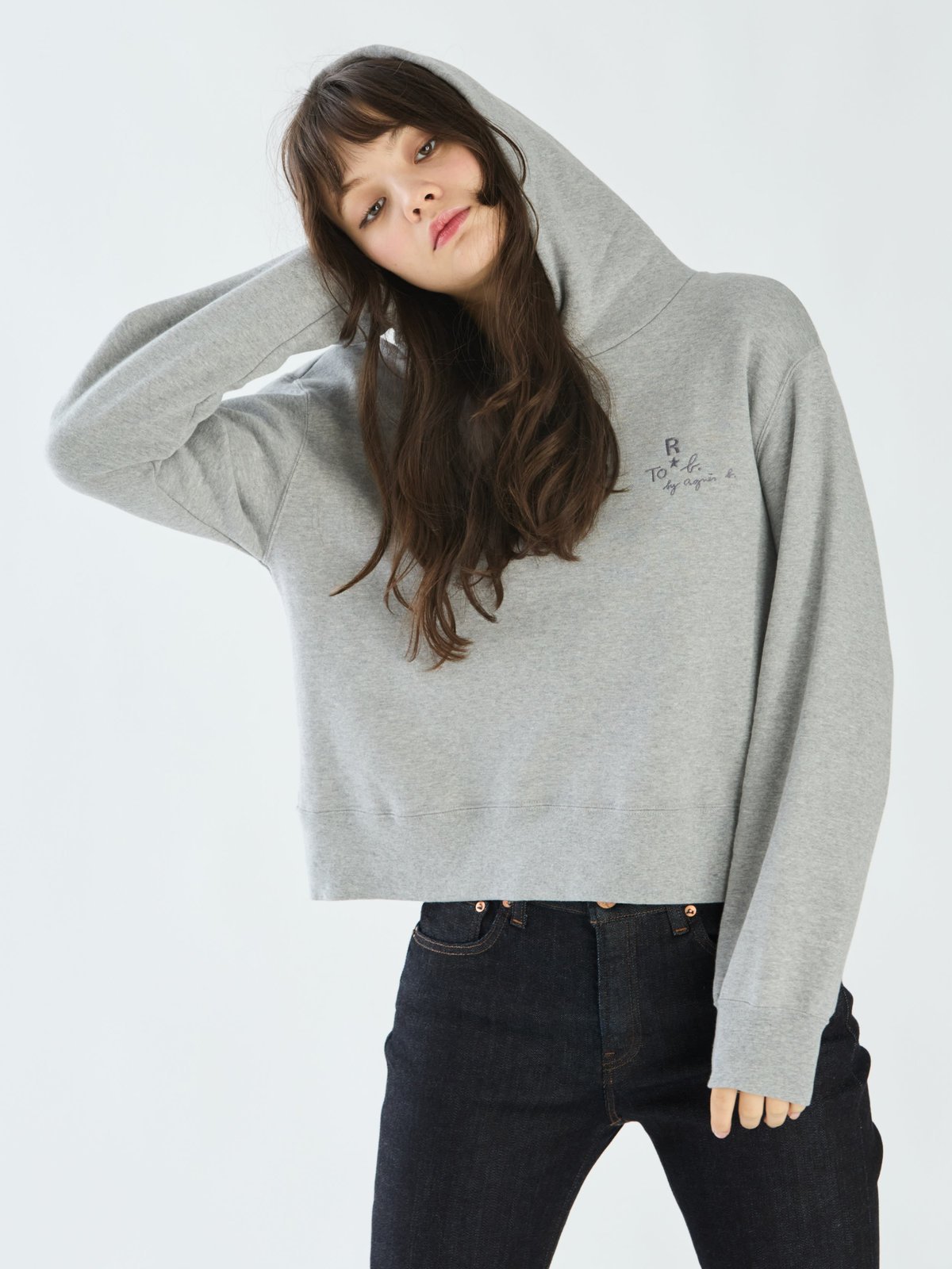 To b. by agnès b. 【Outlet】To b. by agnes b. x RED CARD TOKYO クロップドフーディスウェット グレー