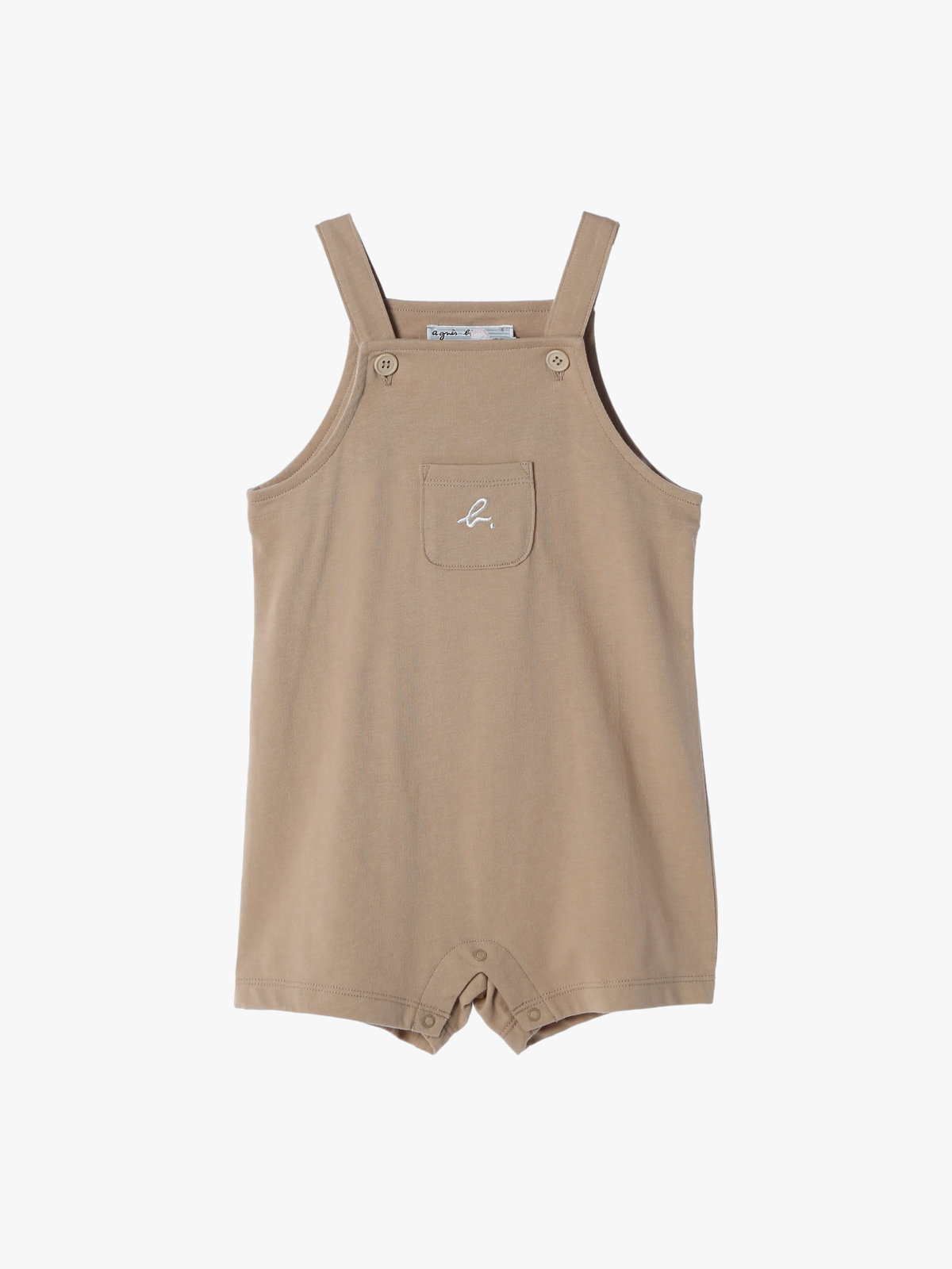 ENFANT ベビー ベビー "b."ロゴ刺繍 コットン サロペット ブラウン