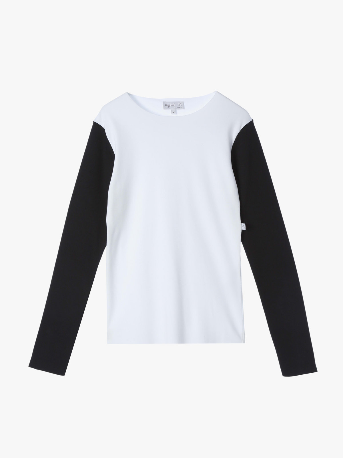 FEMME ウィメンズ 【Outlet】バイカラー コットン 長袖 Tシャツ "Evening" ホワイト