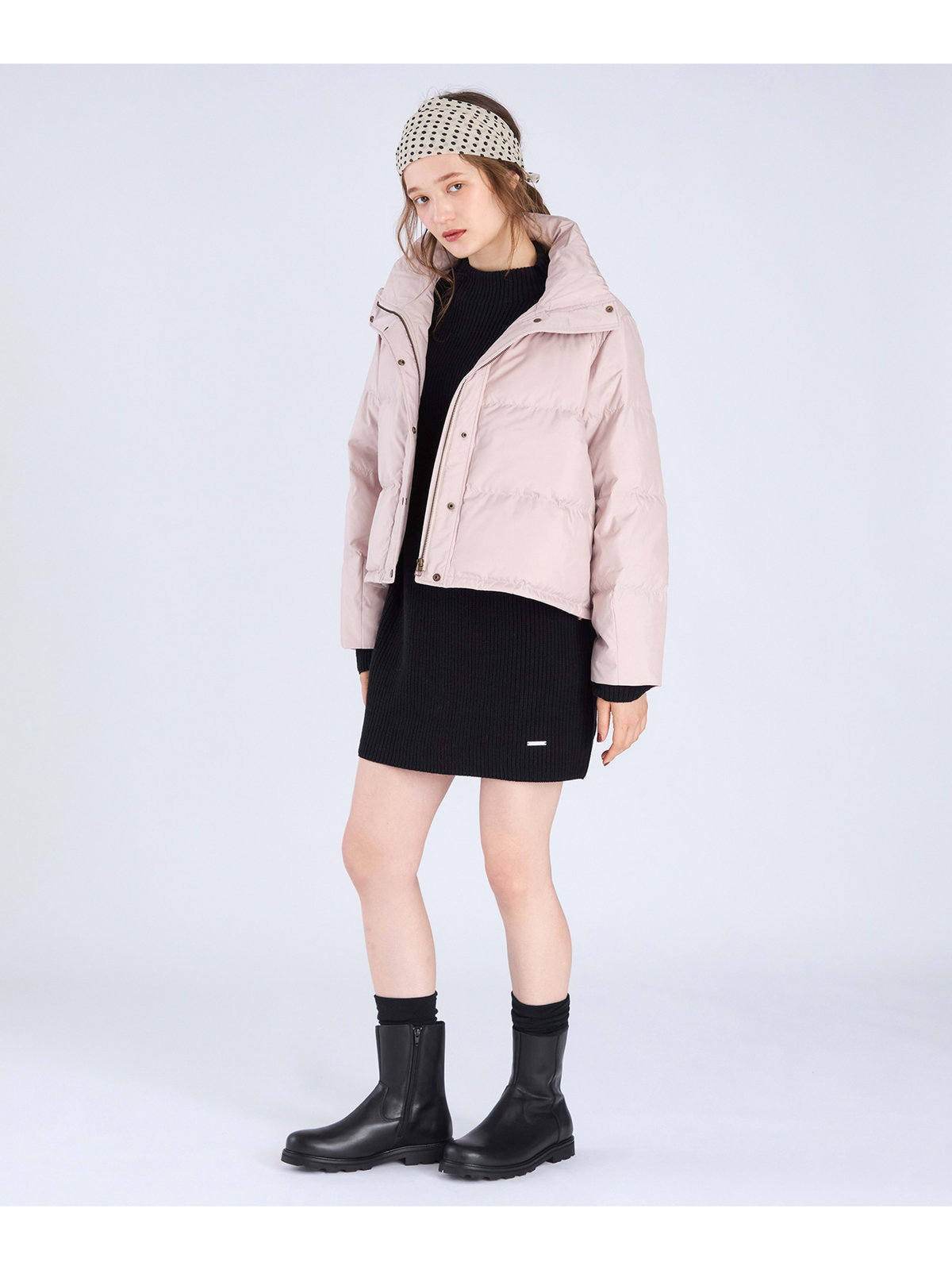 To b. by agnès b. ショート ダウンジャケット ピンク