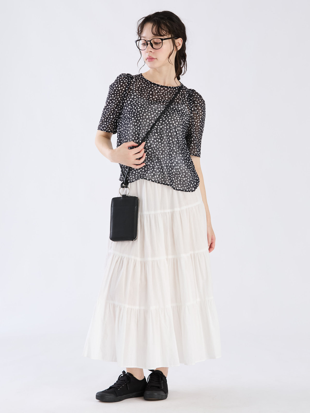 To b. by agnès b. 【Outlet】ドットブラウス ブラック