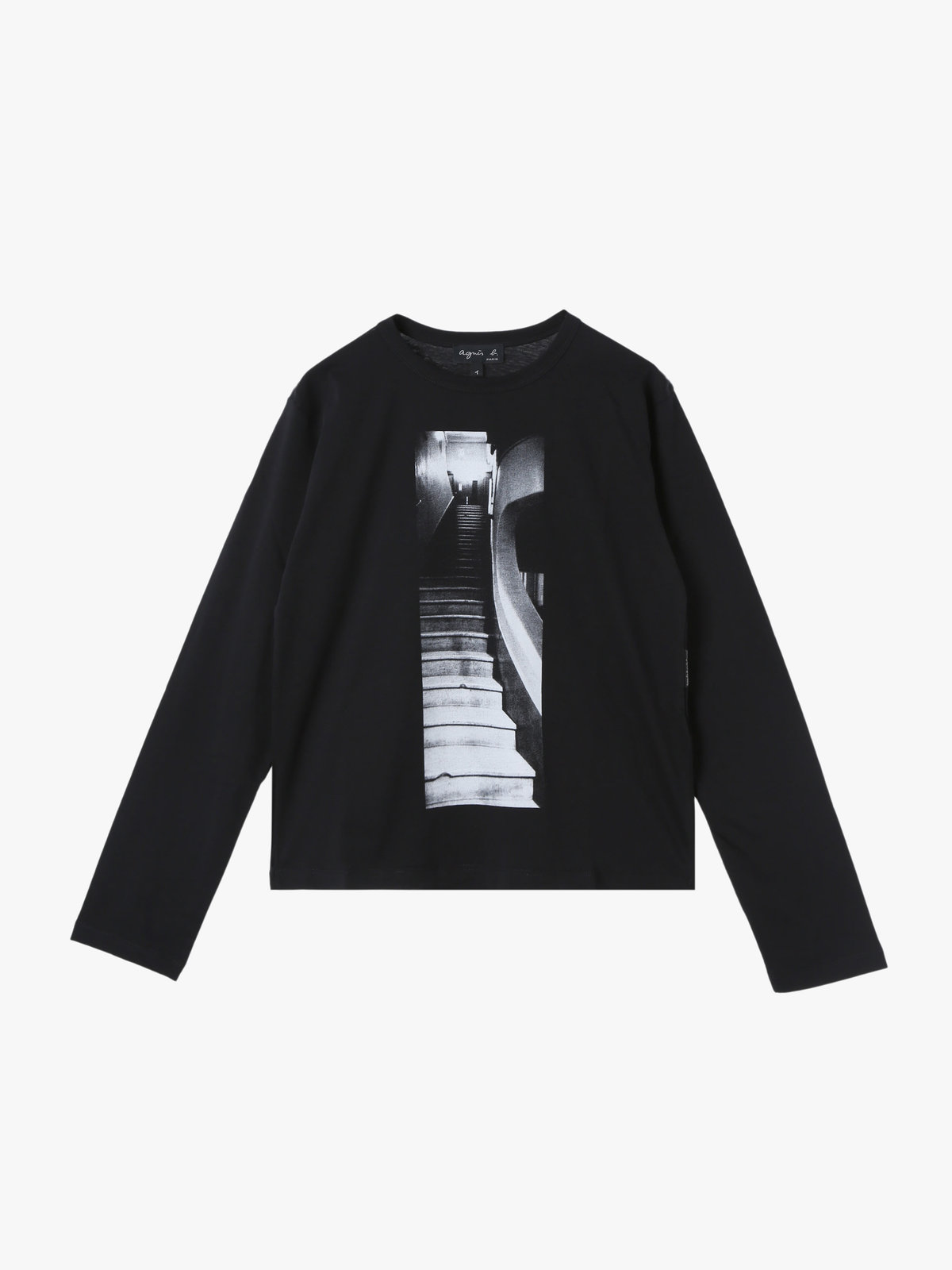 FEMME ウィメンズ フォトプリント コットン 長袖 Tシャツ ”Lil Cool” ブラック