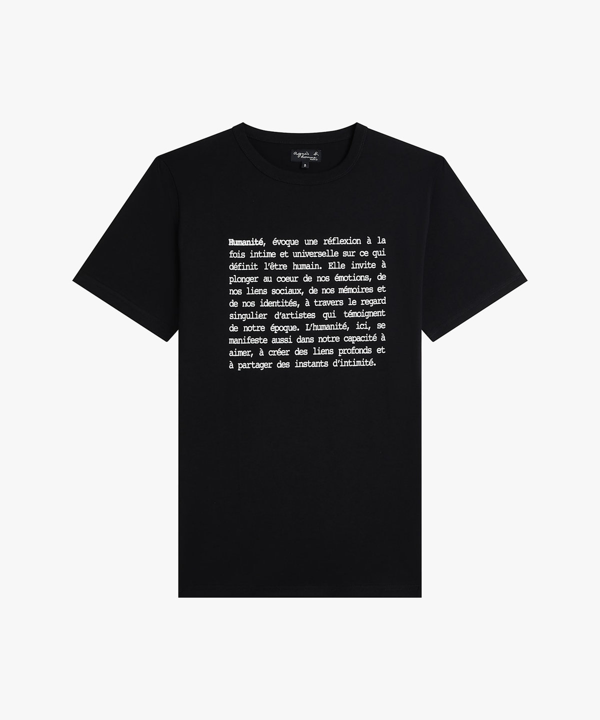 HOMME メンズ メンズ メッセージ プリント オーガニックコットン 半袖 Tシャツ "Brando" ブラック